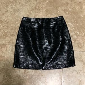 H&M Faux black leather skirt 2 EUC